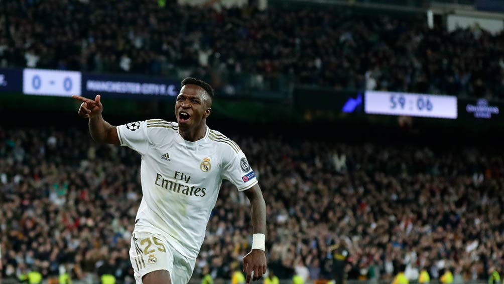 Vinicius, en festejo contra el Barcelona