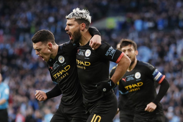 Agüero, en festejo de gol