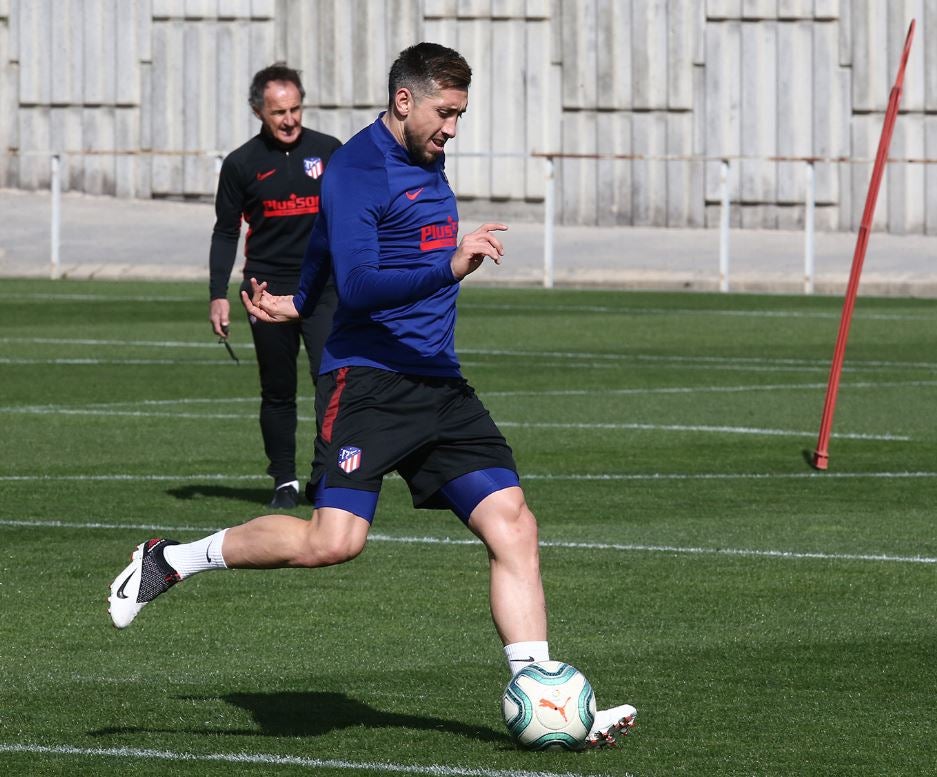 HH en un entrenamiento con el Atlético de Madrid