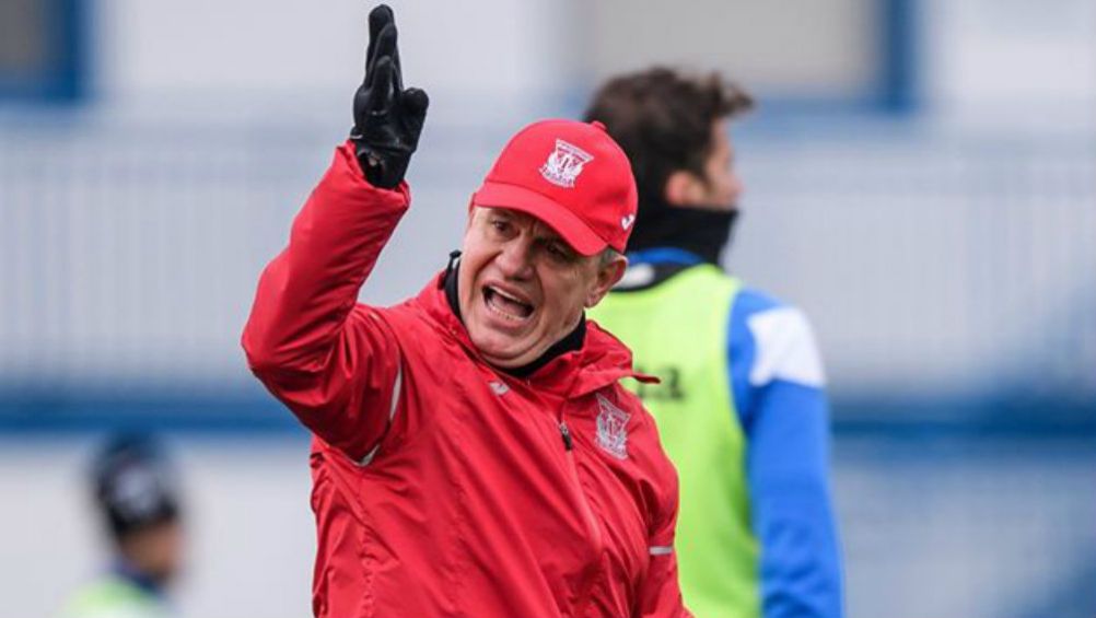 Javier Aguirre, en un entrenamiento del Leganés