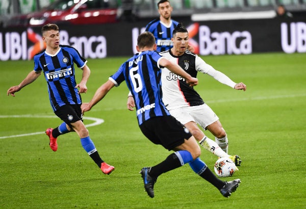 Cristiano Ronaldo en acción ante Inter de Milan