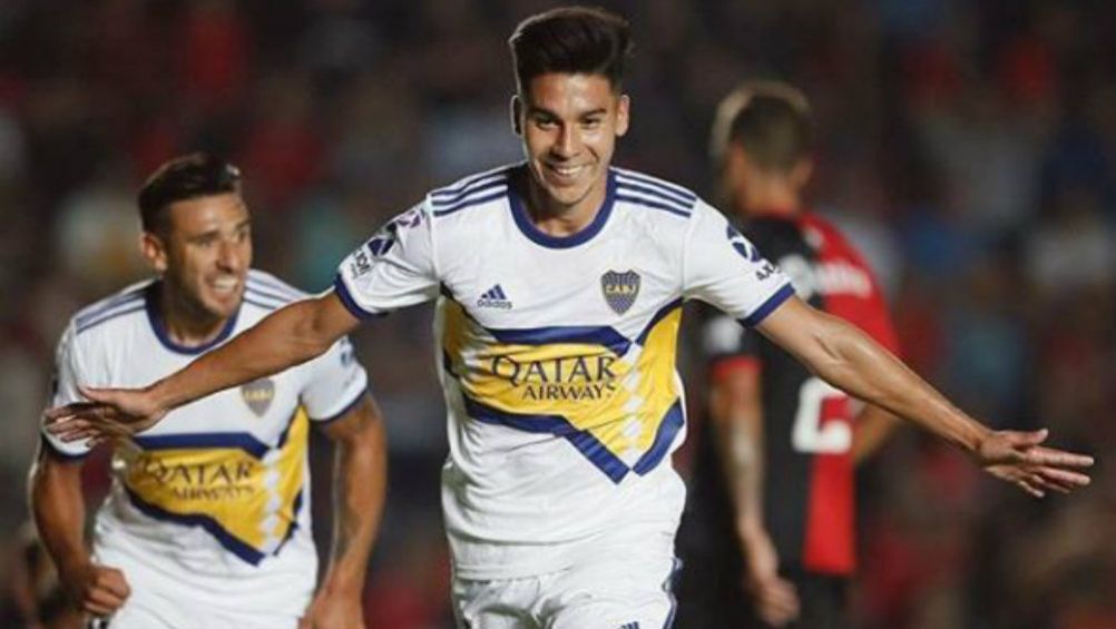 Pol Fernández, en festejo con Boca Juniors