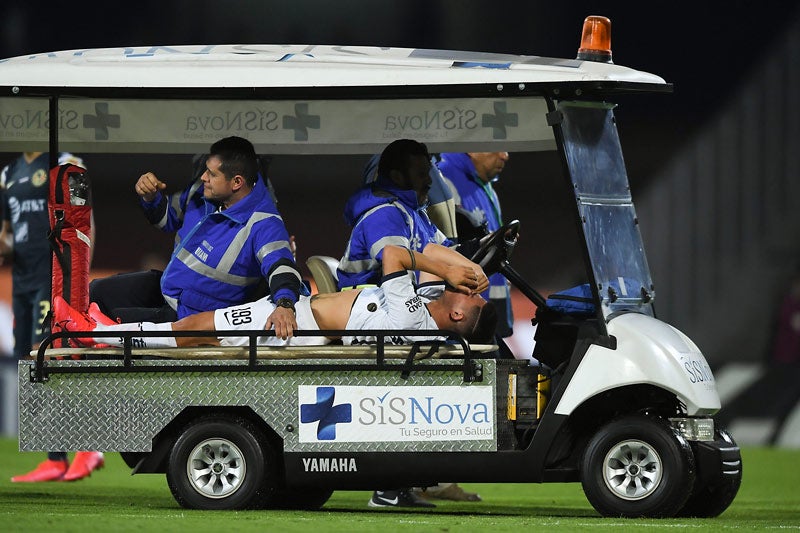 Marco García, tras lesionarse la rodilla