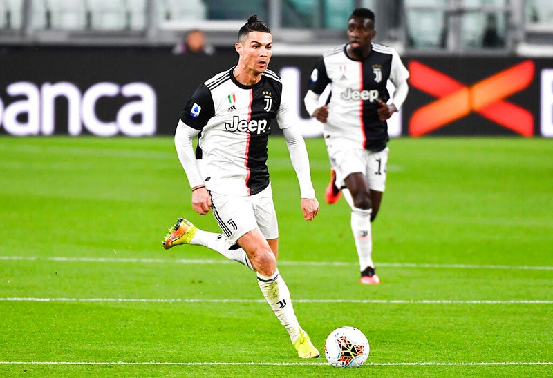 El astro portugués, durante un partido con la Juventus