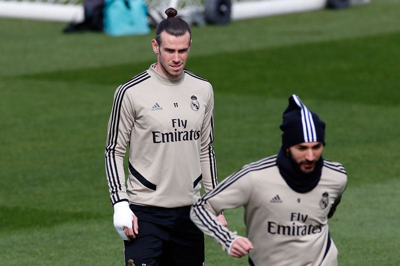 Gareth Bale, en un entrenamiento del Real Madrid 