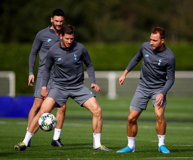 Jugadores del Tottenham durante un entrenamiento