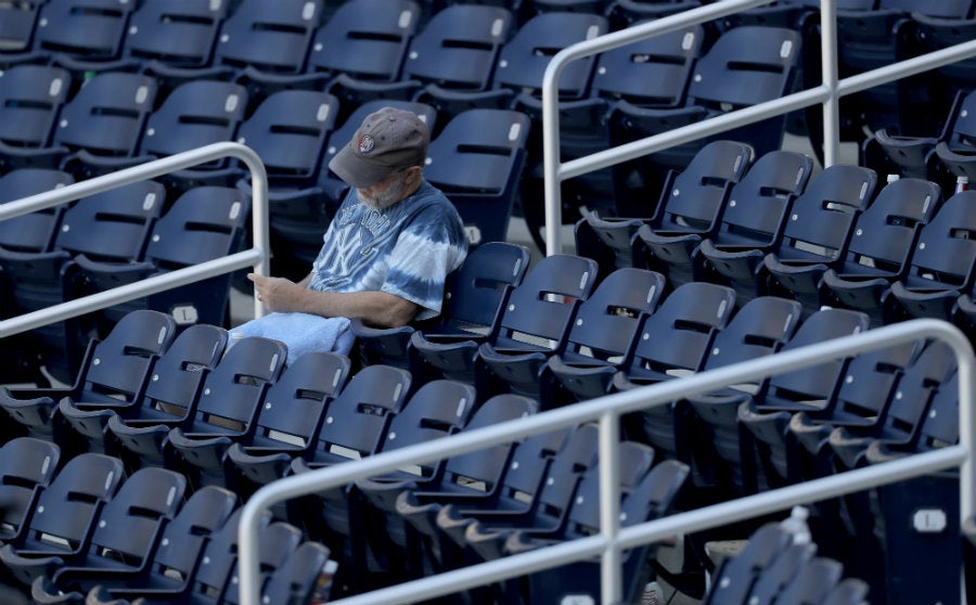 Aficionado durante un partido de los Yankees