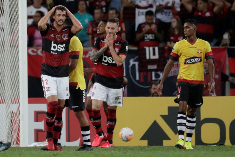 Jugadores de Flamengo en partido