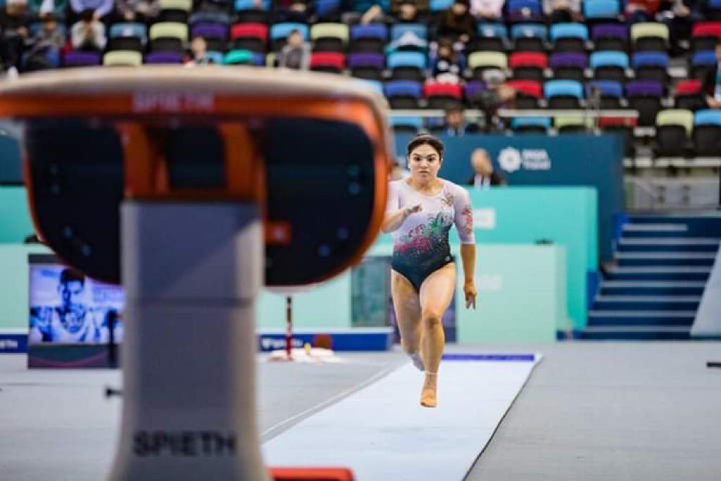 Alexa Moreno, durante una competencia