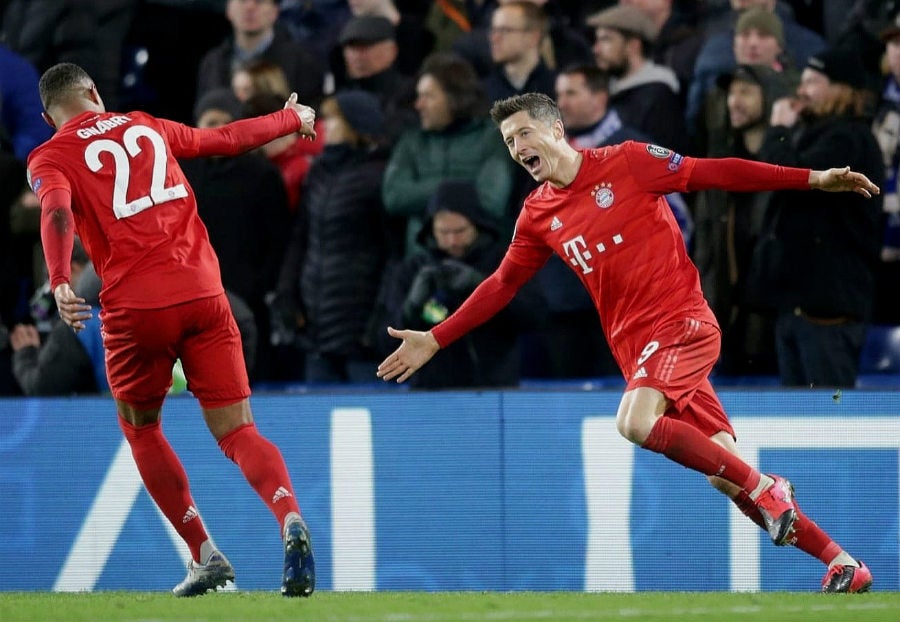 Robert Lewandowski celebrando un gol con Bayern Munich