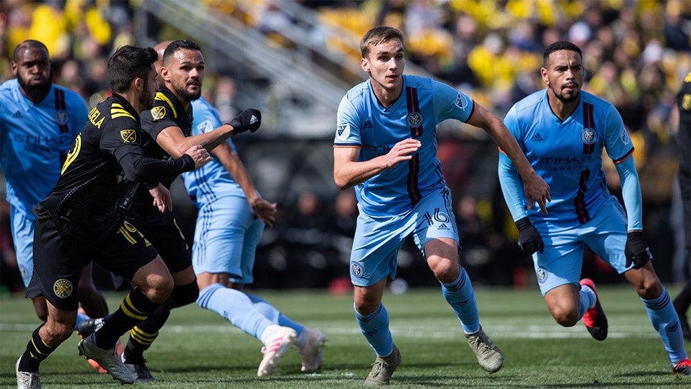 Jugadores del New York City durante un entrenamiento 