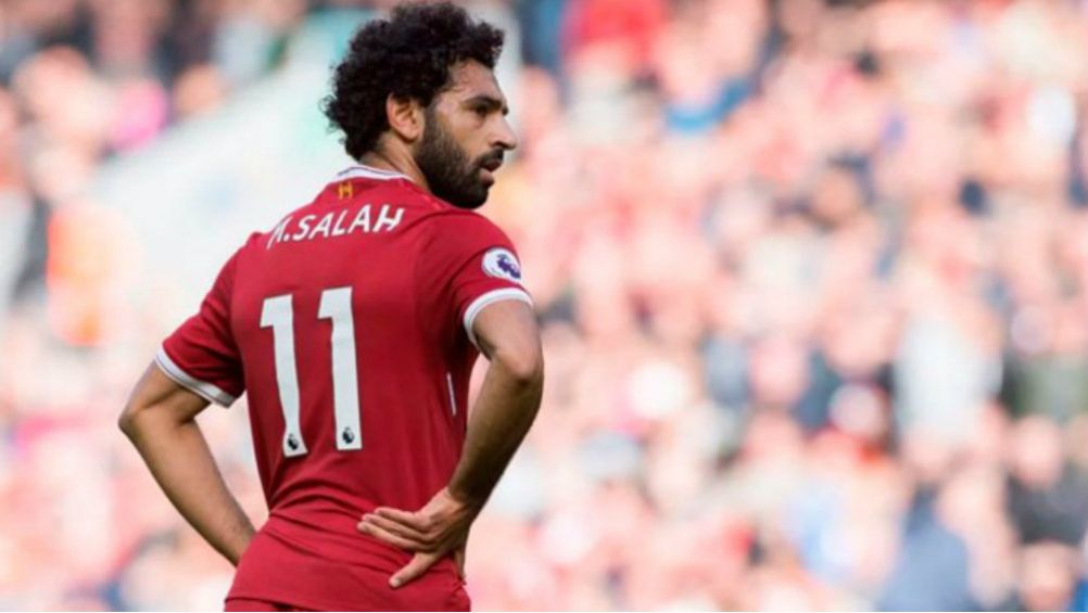 Mohamed Salah en acción con Liverpool