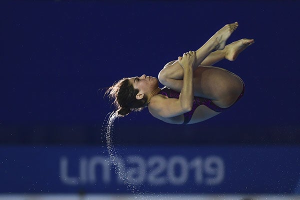 La clavadista mexicana durante una competencia