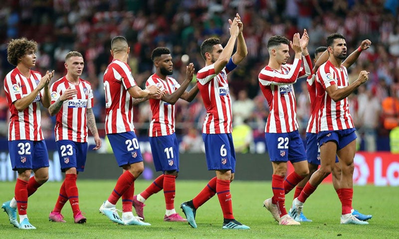 Jugadores del Atlético de Madrid tras un partido 