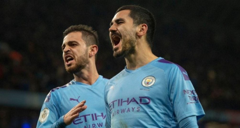 Gundogan celebra un gol ante el Leicester