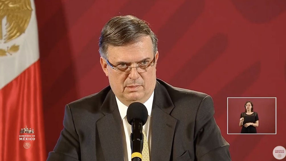 Ebrard, durante la conferencia de prensa de este lunes