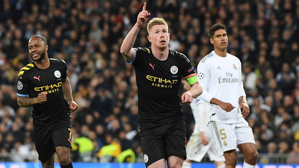 Kevin De Bruyne celebra una anotación con el Manchester City