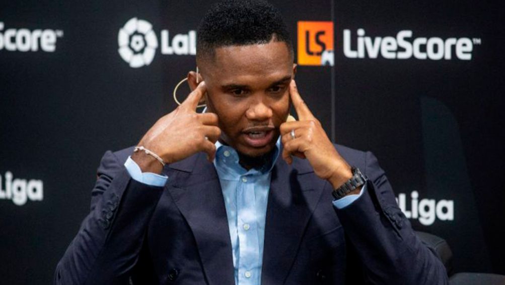 Samuel Eto'o durante un evento de La Liga