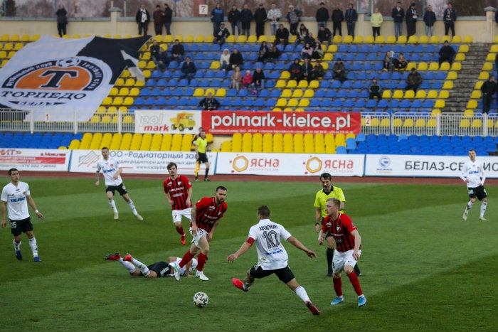 Jugadores de los clubes Torpedo y Belshina