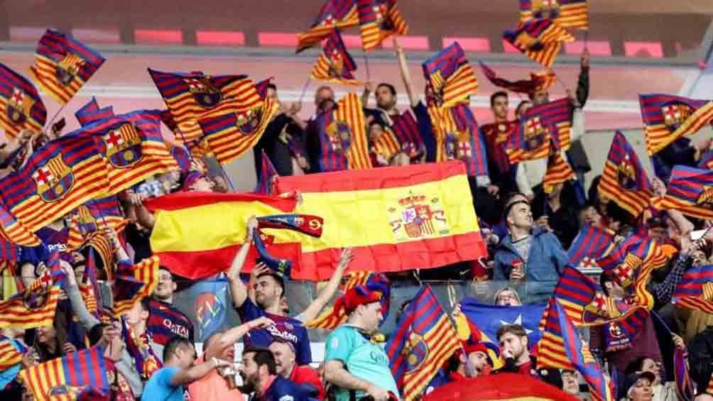 Aficionados del Barça durante a la Final de Copa 