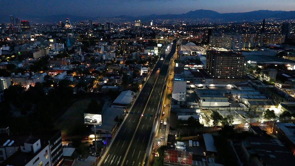 Vista nocturna de la Ciudad de México