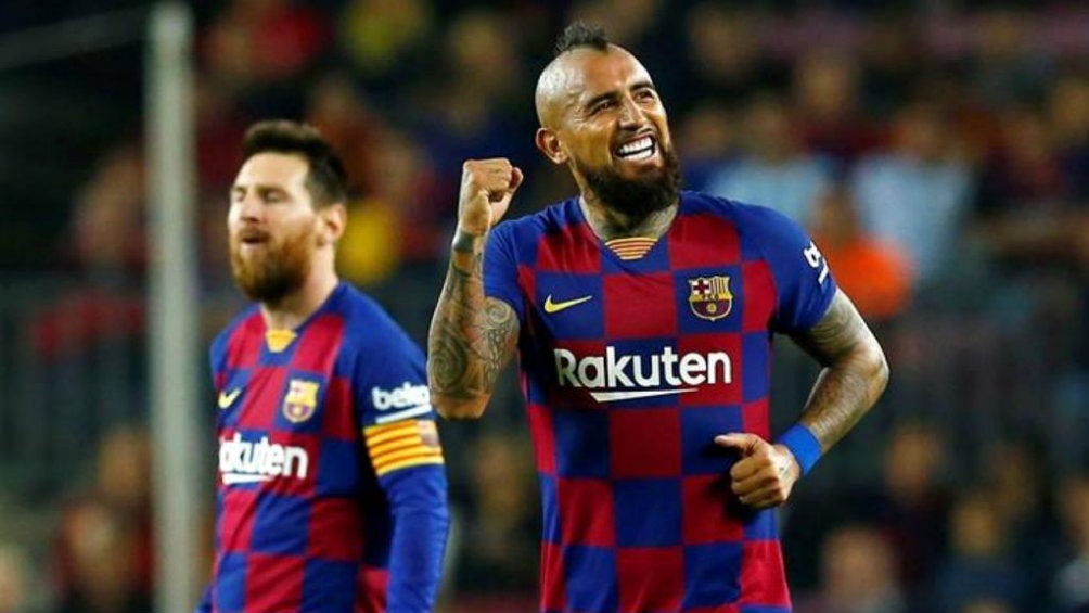 Arturo Vidal durante un partido del Barcelona