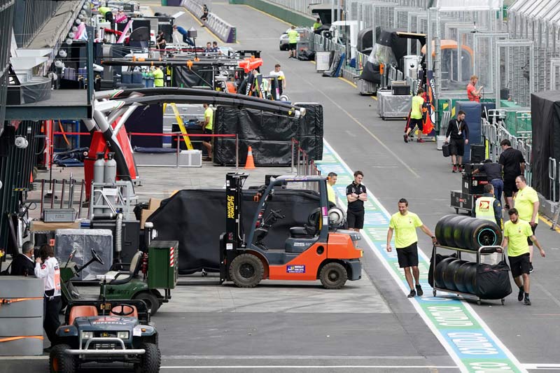 Trabajadores de F1 en el GP de Australia