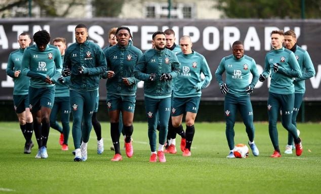 Jugadores del Southampton, en entrenamiento