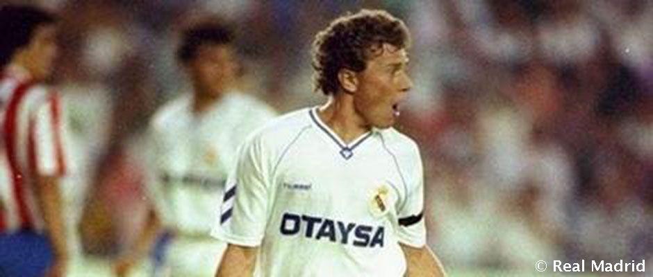 Emilio Butragueño como jugador del Real Madrid