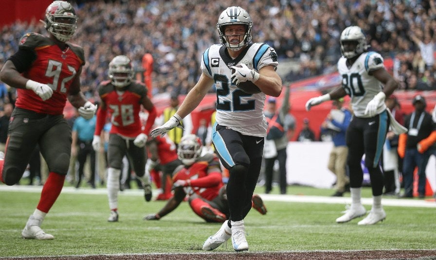 Christian McCaffrey durante un partido con Panthers