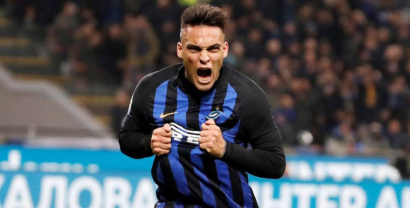 Lautaro Martínez festeja un tanto con el Inter de Milán 