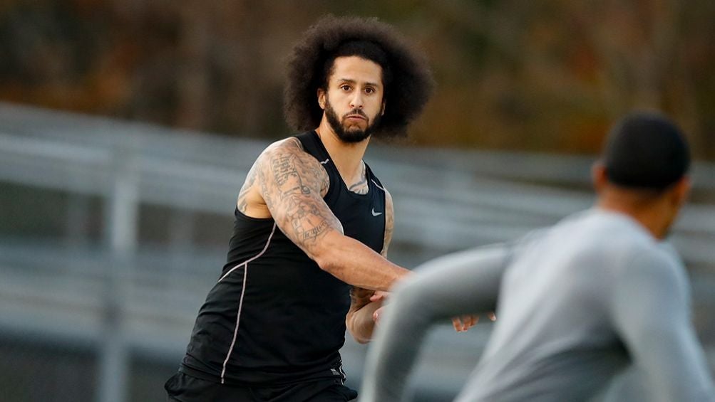 Colin Kaepernick, en un entrenamiento