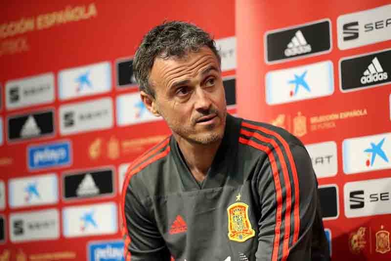 Luis Enrique durante una conferencia de la selección de España