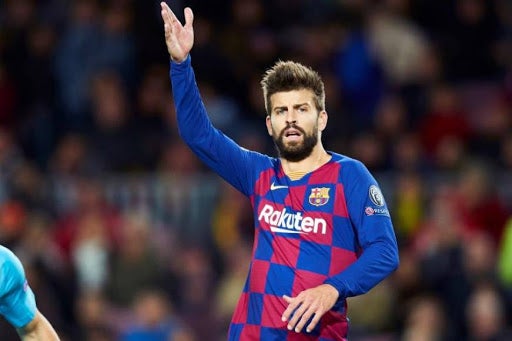 Piqué en un partido del Barcelona