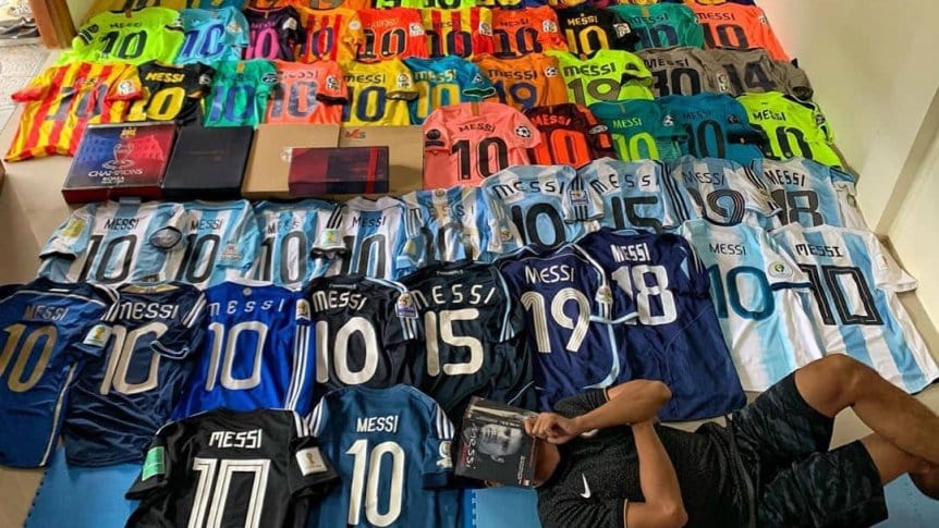 Colección de playeras de Messi