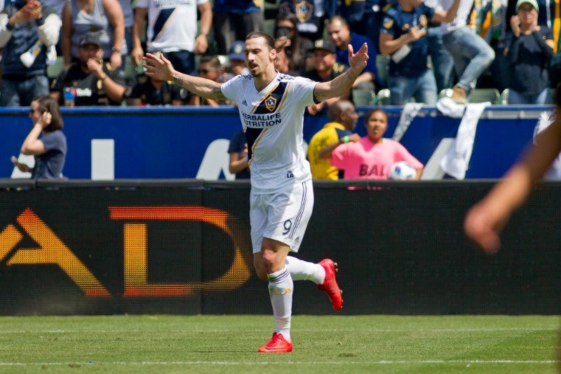 Zlatan Ibrahimovic durante un partido con el Galaxy