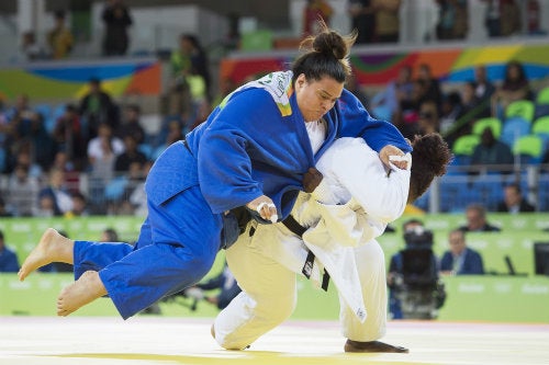 La judoka mexicana en un combate en el 2016