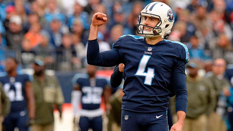 Ryan Succop celebra un gol de campo