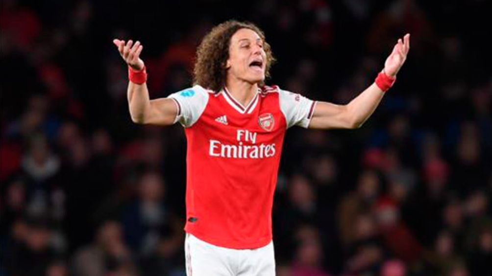 David Luiz, en un juego del Arsenal