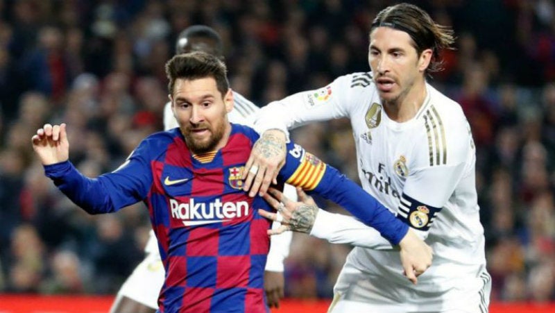 Lionel Messi y Sergio Ramos en un Barcelona vs Real Madrid