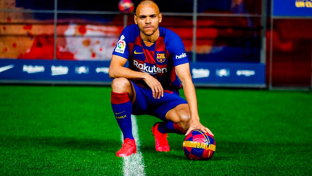 Braithwaite, en su presentación con el Barcelona