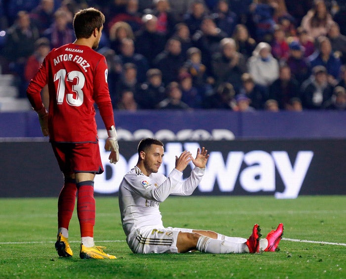 Hazard, el día de su segunda lesión ante el Levante