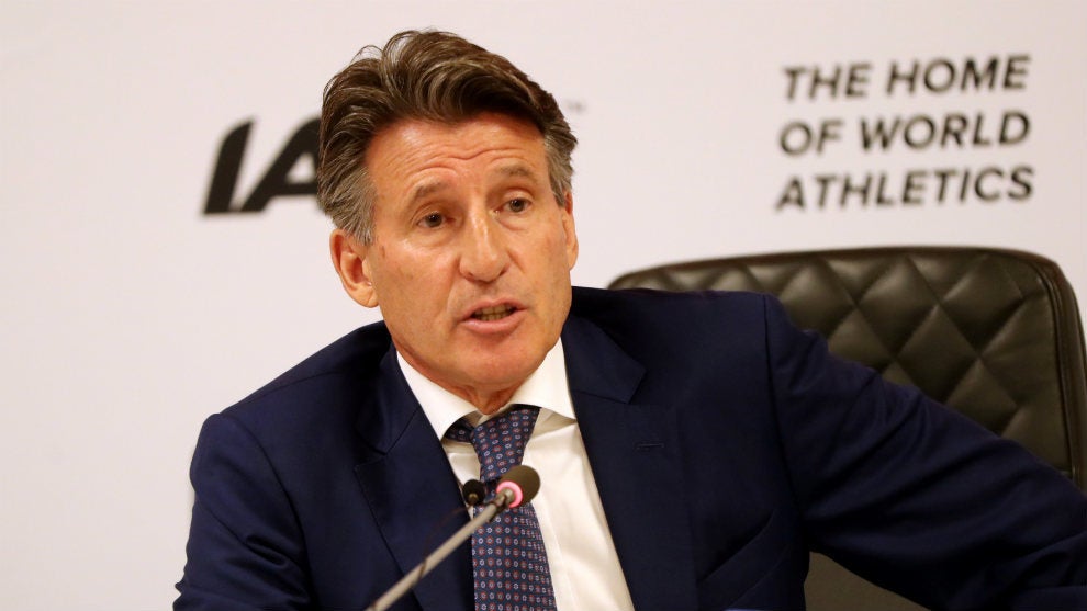 Sebastian Coe, en conferencia de prensa