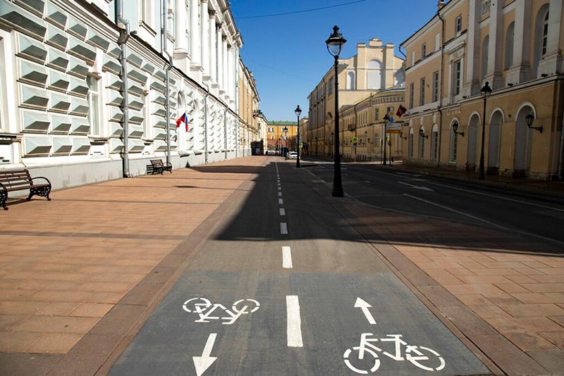 Una calle vacía cerca del Kremlin 