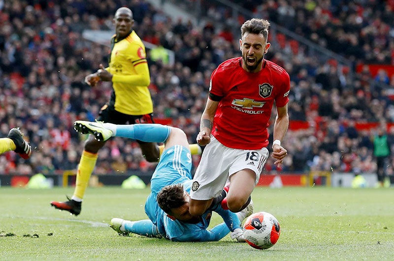 El futbolista portugués en un partido del United