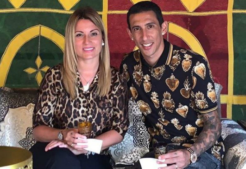 Di María con su esposa Jorgelina Cardoso