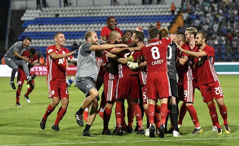 Jugadores del CSKA Sofia durante un duelo 