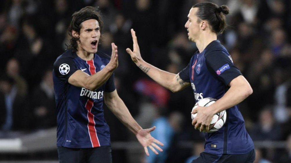 Zlatan y Cavani en partido