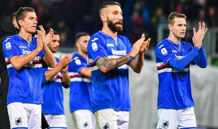 Jugadores del Sampdoria al terminar un juego