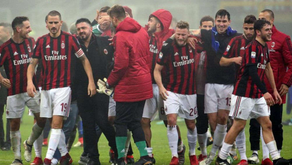 Jugadores del Milan en celebración